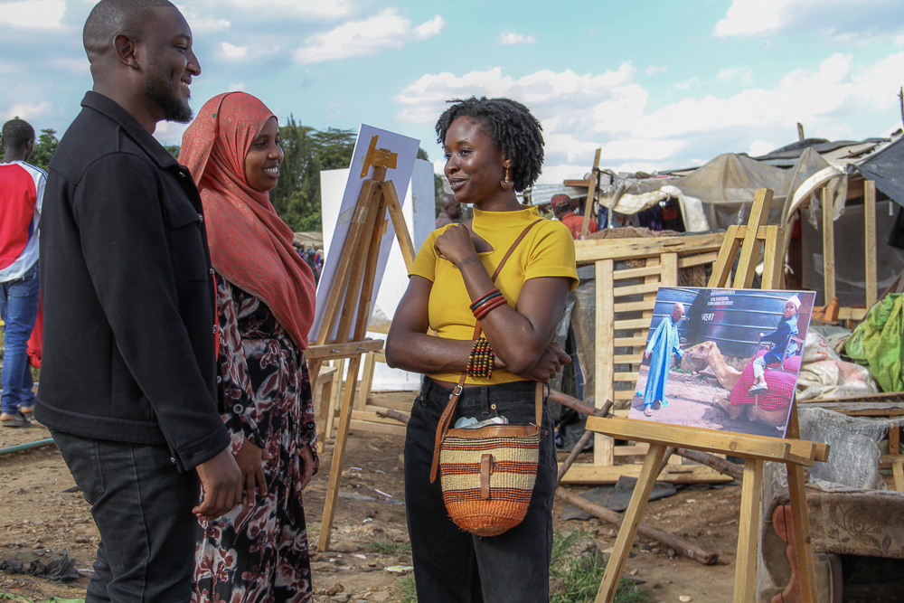 Viewers at the exhibition