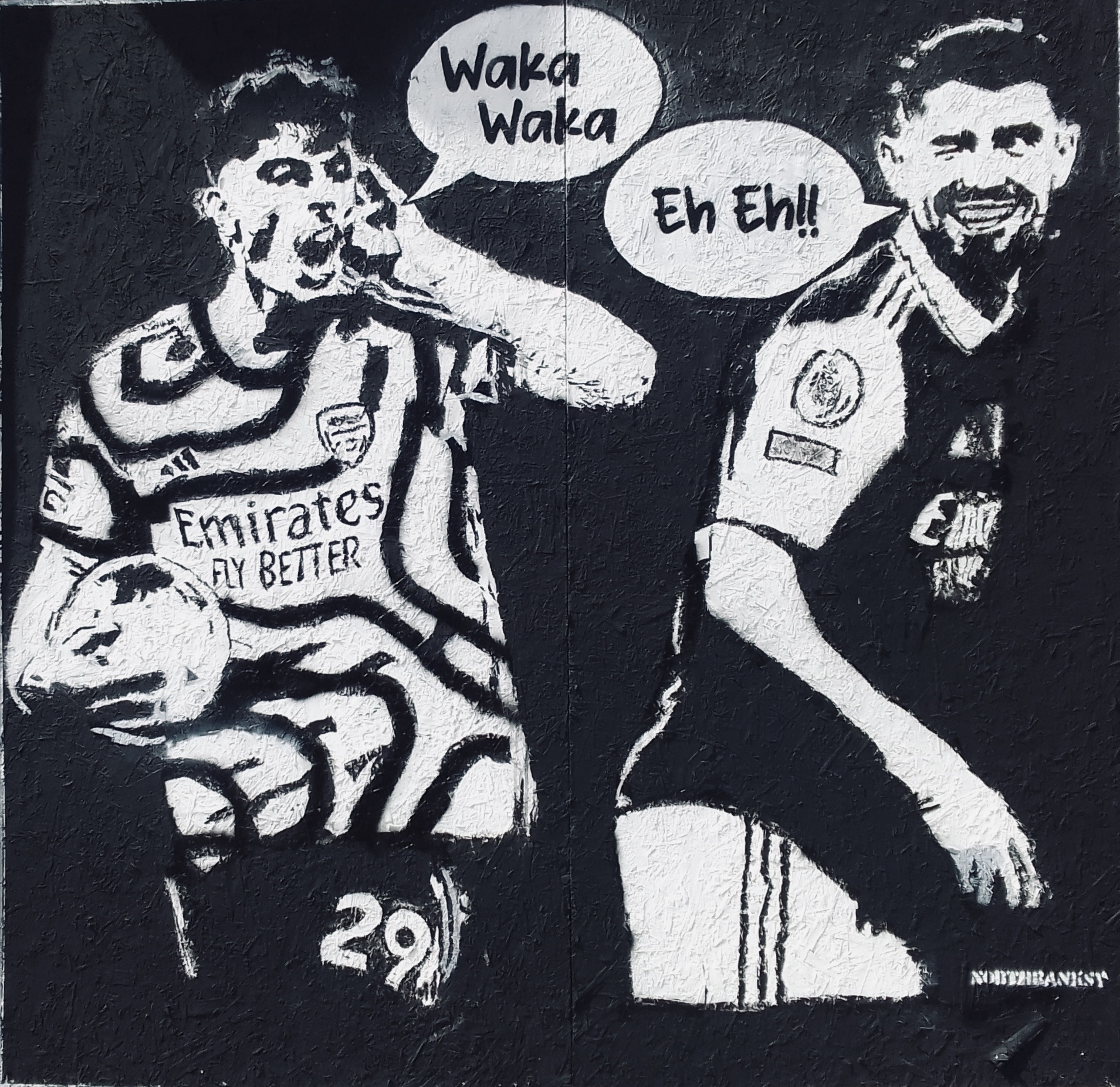 Northbanksy. (2024). Kai Havertz and Jorginho [Mural]. Blackstock Road, London, United Kingdom.